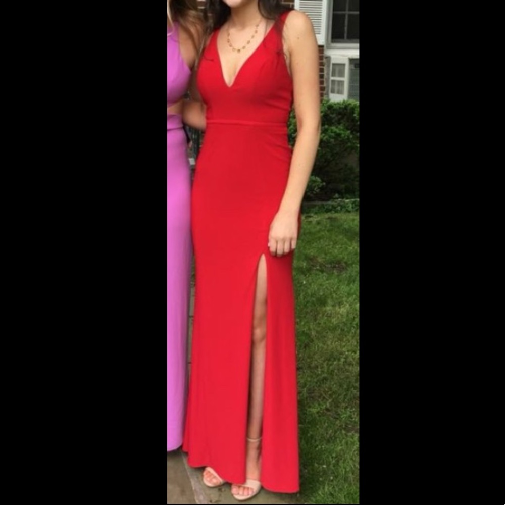 Red Long Ieena by Mac Duggal Dress